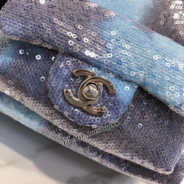 CHANEL女包 Chanel春夏全球限量 馬卡龍拼色 珠片雙肩背包 經典時尚 香奈兒女後背包 djc1073